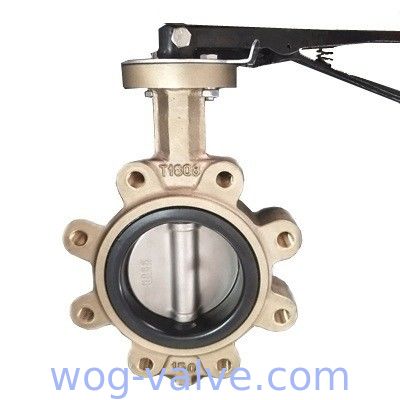 DN 100 Wafer Type Butterfly Valve Lug Concentric Butterfly Valve ASTM B148 C95400 PN 20