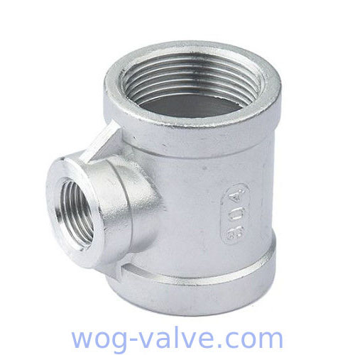 Reliable SS Threaded Pipe Fittings Threaded End Reduced Tee CD-PF2994