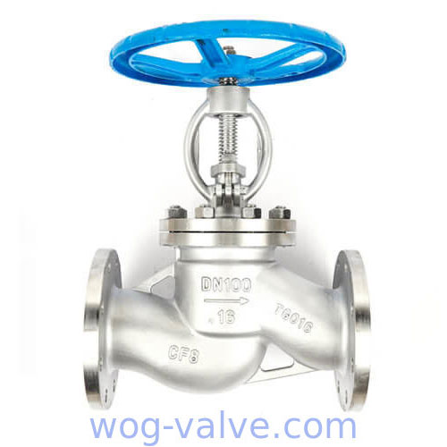 Flanged Cast Steel Globe Valve Straight Globe Stop Valve DIN3356 1.4301 DN100 PN16