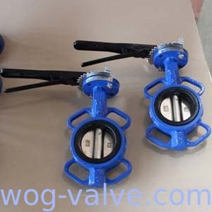 GGG40 Wafer Type Butterfly Valve 4IN CL150 Lever Operator Epoxy coated