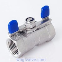 Ss Reducer Bore Ball Valve One Piece Threaded 1000 WOG With Butterfly Handle Operated