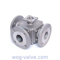 3 Way Flanged Ball Valve L Port Square Body With ISO5211 Mounting Pad
