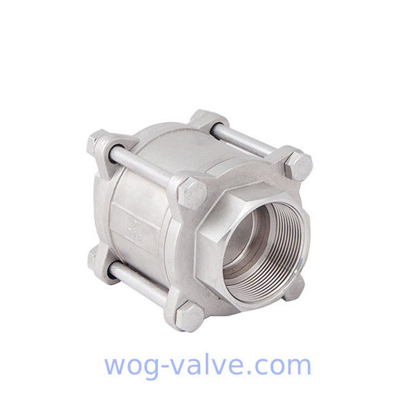 3 PC Ball Check Valve Stainless Steel 4 Inch F8 CF8M Material 1000WOG