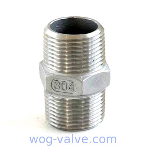 Industry Stainless Steel Threaded Nipple SUS304 Thread Screw Hexagon Nipple 1/2"