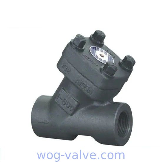 API 602 Forged Steel y type lift check valve,bb,a105n ,socket welded,npt threaded,class 800