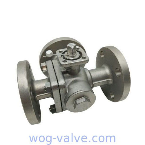 Floating 3 Way Ball Valve T Port CF8M High Platform DN15~DN200