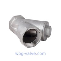 BSPT Connection Industrial Check Valve Screwed Cover Y Type Check Valve 800 WOG CF8M material DN65