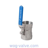 Single Piece WOG Ball Valve Threaded With Locking Device Low Pressure