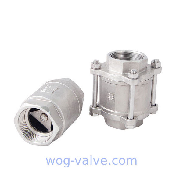 Ball Type Industrial Check Valve 3PC Body BSPT BSPP NPT 1000 WOG