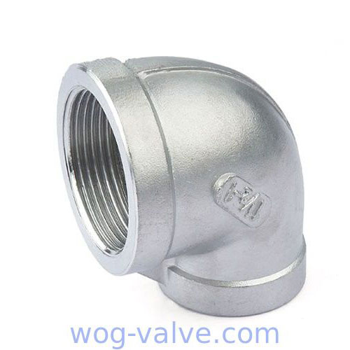 Equal Shape SS Threaded Pipe Fittings Screwed Reducing 90 Degree Elbow
