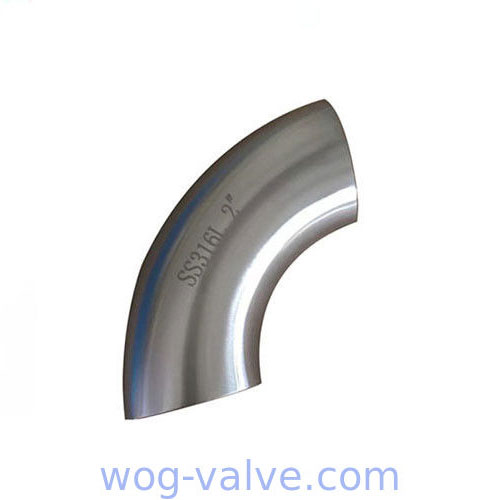 Silver Food Grade Stainless Steel Pipe Fittings 90 Deg Ss Sanitary Tube Elbow