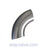 Silver Food Grade Stainless Steel Pipe Fittings 90 Deg Ss Sanitary Tube Elbow