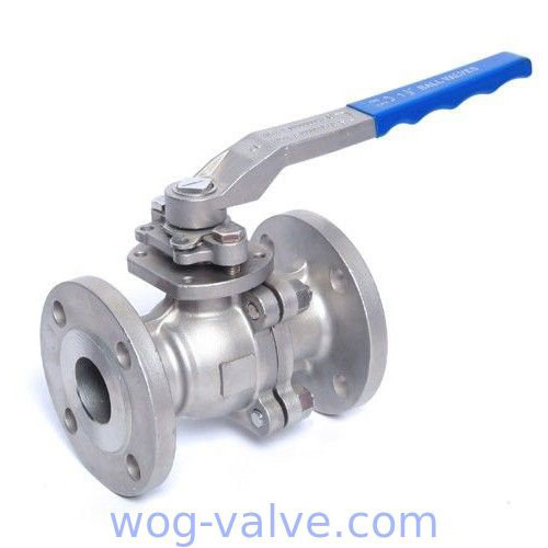 Flanged Floating Ball Valve 2 Pieces Stainless Steel With Handle Operation