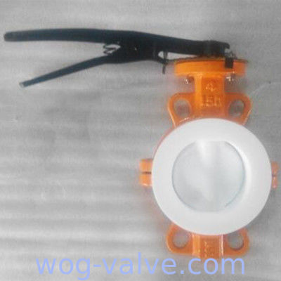 Industry Cast Iron Wafer Style Butterfly Valve DN100 PN20 Rubber Lined
