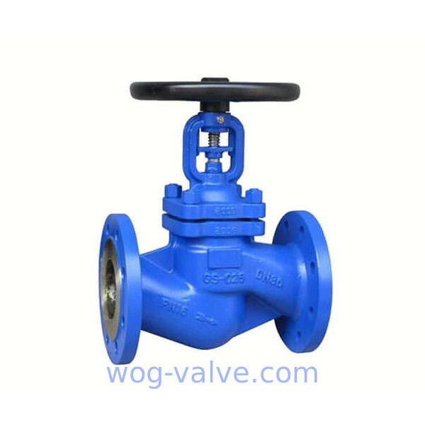 Bellow Seal Bonnet Globe Valve, DIN 3356 ,GS-C25 1.0619,13CR Trim, DN80,PN16, RF flanged