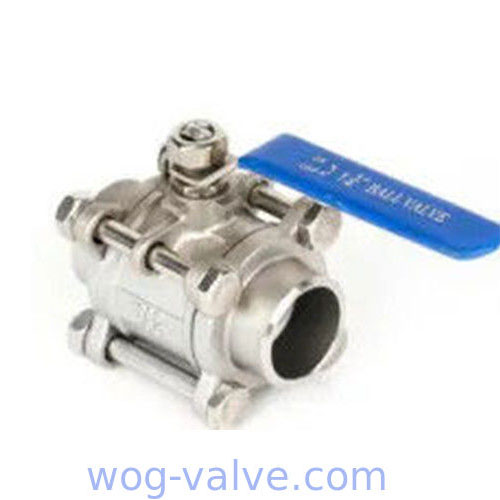 1.5" Tri Clover WOG Ball Valve Three Piece Ball Valve Iso5211 Directing Pad Locking Device