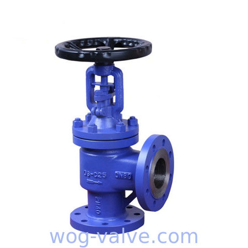 DIN 3356 Angle Type Globe Valve, GS-C25, DN80, PN40, RF flanged Ends