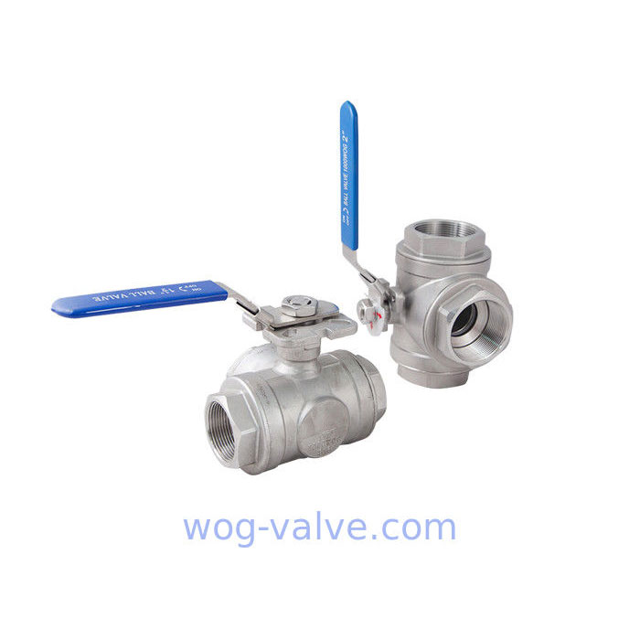 Anti - Static 3 Way Ball Valve Stainless Steel Threaded End Size From DN8 To DN100