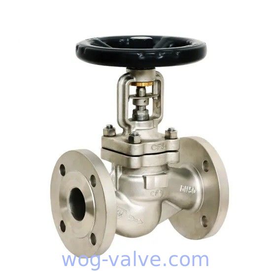 DIN3356,EN1092,Bellow Seal Globe Valve 1.4308,1.4408,bolt bonnet,DN50,Flanged end to PN16