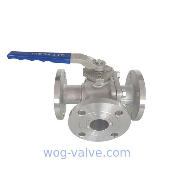 150lb Flanged Ball Valve T Port 3 Way L Port Ball Valve With Handle Operate