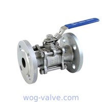Lever Operated 3 Piece Stainless Steel Ball Valve Flanged End