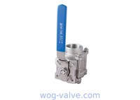3Piece Stainless Steel Ball Valve1000WOG With ISO5211 Mounting Pad with Threaded Locking device