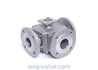 3 Way Flanged Ball Valve L Port Square Body With ISO5211 Mounting Pad