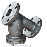 asme b 16.34 stainless steel y strainer,ss316,3inch flanged end,class 150LB,drain plug