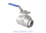 Three Way WOG Ball Valve L/T Port With ISO5211 High Mounting Pad Screwed