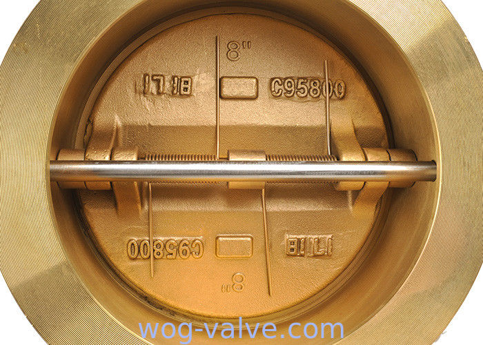 Dual plate wafer type check valve, ASTM B148, ,bronze,double disc,class 150