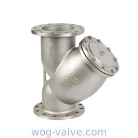 asme b 16.34 stainless steel y strainer,ss316,3inch flanged end,class 150LB,drain plug
