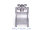 Wafer type Ball Valve Stainless Steel Full Port with ISO5211 Mounting Pad