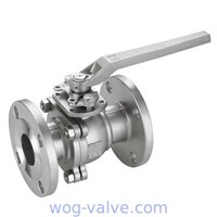 Flanged Floating Ball Valve 2 Pieces Stainless Steel With Handle Operation