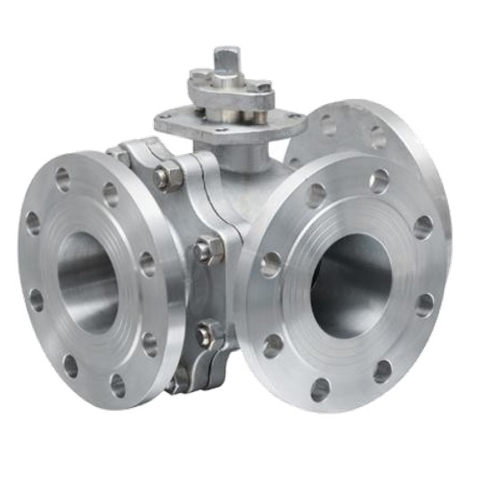 Industrial L Port T Port Ball Valvet  Flanged Cf8m 3 Way L Port Ball Valve Stainless Steel 0