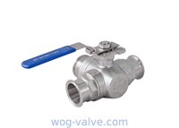 Three Way WOG Ball Valve L/T Port With ISO5211 High Mounting Pad Screwed