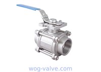 Pneumatic Operated WOG Ball Valve Three Piece With ISO5211 Mounting Pad
