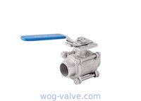 1000 WOG Ball Valve Three Pipece Full Bore Ball Valve SS316 High Mounting Pad Locking Device