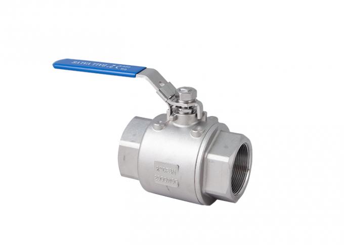 2000 Wog 2 Piece Stainless Steel Ball Valve NPT Threaded Locking Device Design 1