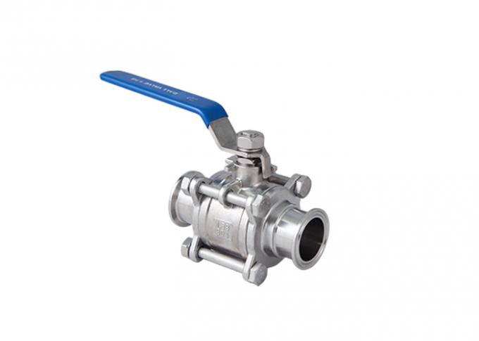 1.5" Tri Clover WOG Ball Valve  Three Piece Ball Valve Iso5211 Directing Pad  Locking Device 0