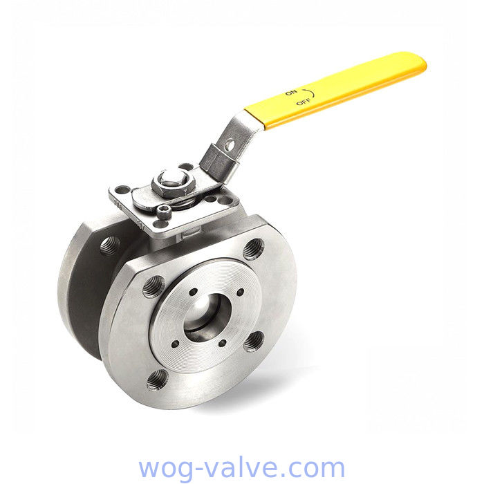 Wafer type Ball Valve Stainless Steel Full Port with ISO5211 Mounting Pad