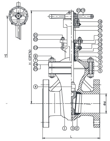 Lever Operation Cast Gate Valve Stainless Steel Gate Valve CL150 - 2500 Pressure