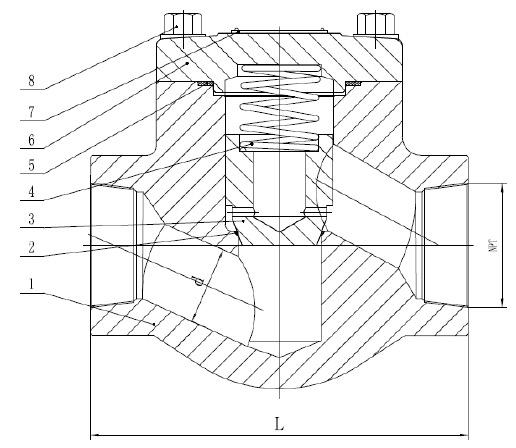 API 598 API 602 Forged Steel Valve Welded Bonnet Check Valve B1.20.1 B16.11 B16.25