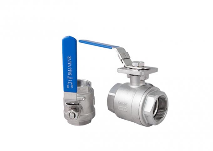 NPT Screw Floating Ball Valve Two PC 1000 WOG Full Port Ball Valve Locking Device 0