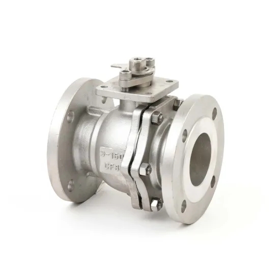 Flanged Floating Ball Valve  2 Pieces Stainless Steel With Handle Operation 0
