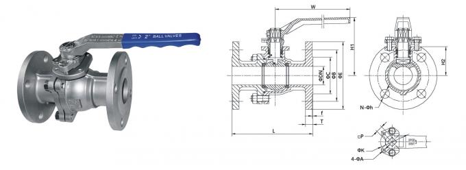 ANSI 150LB Industrial  Flanged Ball Valve Stainless Steel API ISO Certification 0