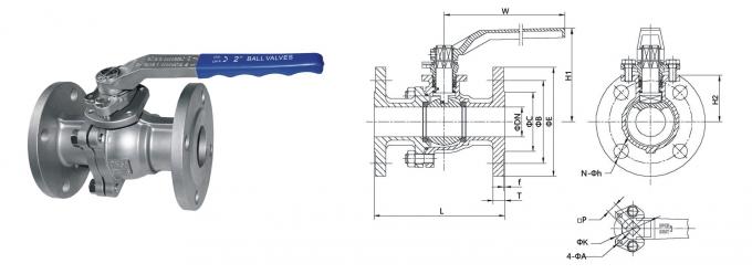 Two pieces Lever Operated Ball Valve 1.0619 Split Body Ball Valve 0