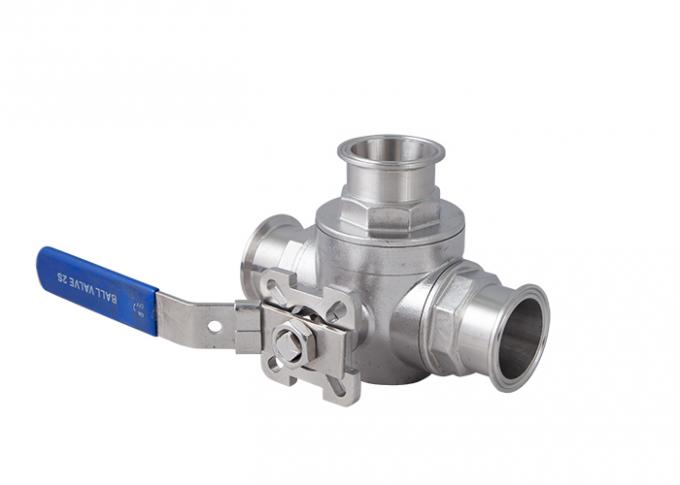 1.5" Tri Clover WOG Ball Valve  Three Piece Ball Valve Iso5211 Directing Pad  Locking Device 3