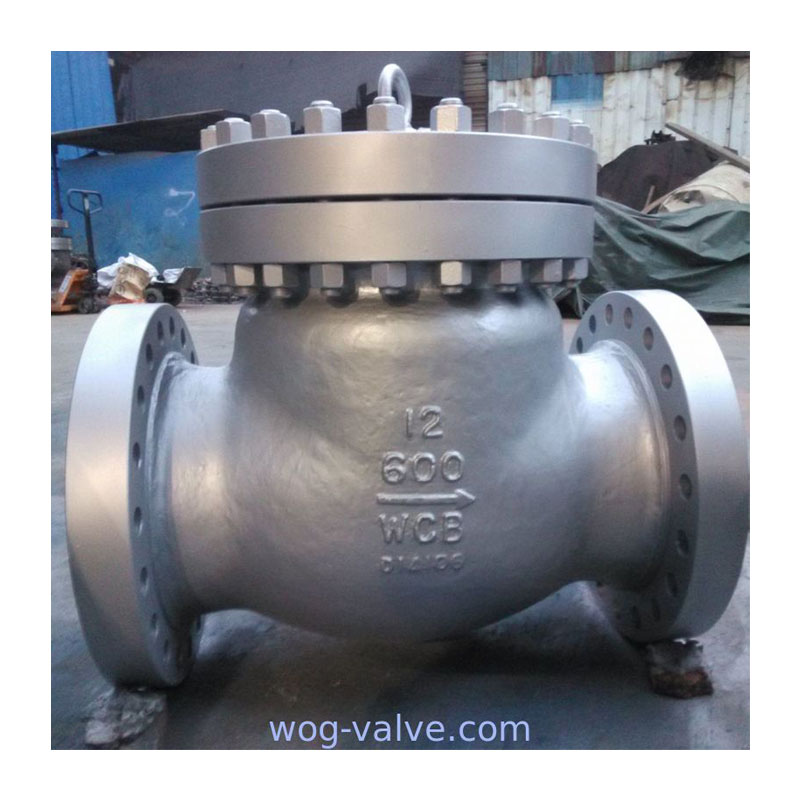 ASME B16.34,carbon steel check valve,swing type,bb,wcb body,stellite HF, 12inch,RF,600LB