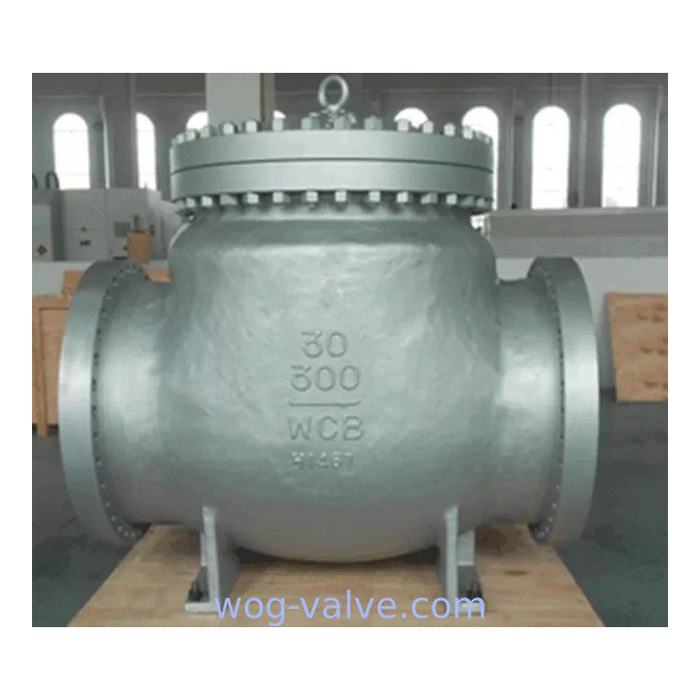 BS1868 Cast steel swing check valve,bolt cover,a216wcb body,trim no.5#,30inch,300lb,RF